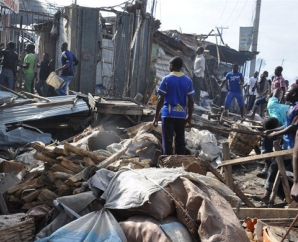 A bomb attack on a packed market in northeastern Nigeria